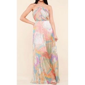 Maxi pastel color dress